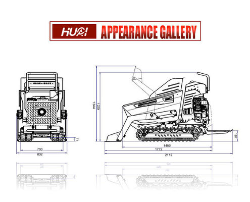 YANMAR 엔진 HUAQI 500kg 800KG 1 T 2 톤 디젤 수압 크롤러 미니 덤퍼 1