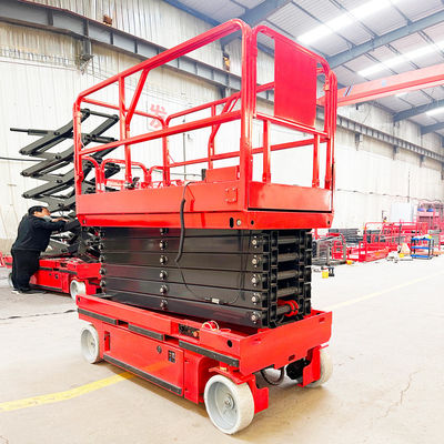전기 시저 리프터 로더 무게 약 2000kg 및 전문 승강 필요