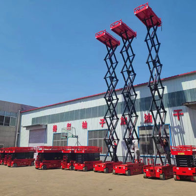 전기 시저 리프터 로더 무게 약 2000kg 및 전문 승강 필요