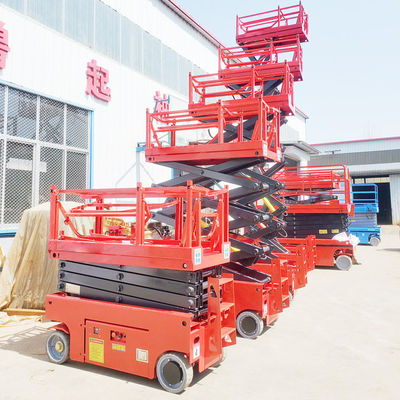 전기 시저 리프터 로더 무게 약 2000kg 및 전문 승강 필요