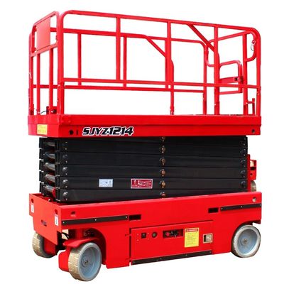 48V/4.5kw 모터 전력 320kg 등급 부하 수압 휠 모바일 시저 리프트 플랫폼