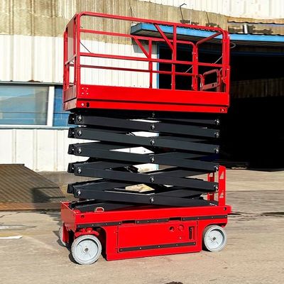 48V/4.5kw 모터 전력 320kg 등급 부하 수압 휠 모바일 시저 리프트 플랫폼